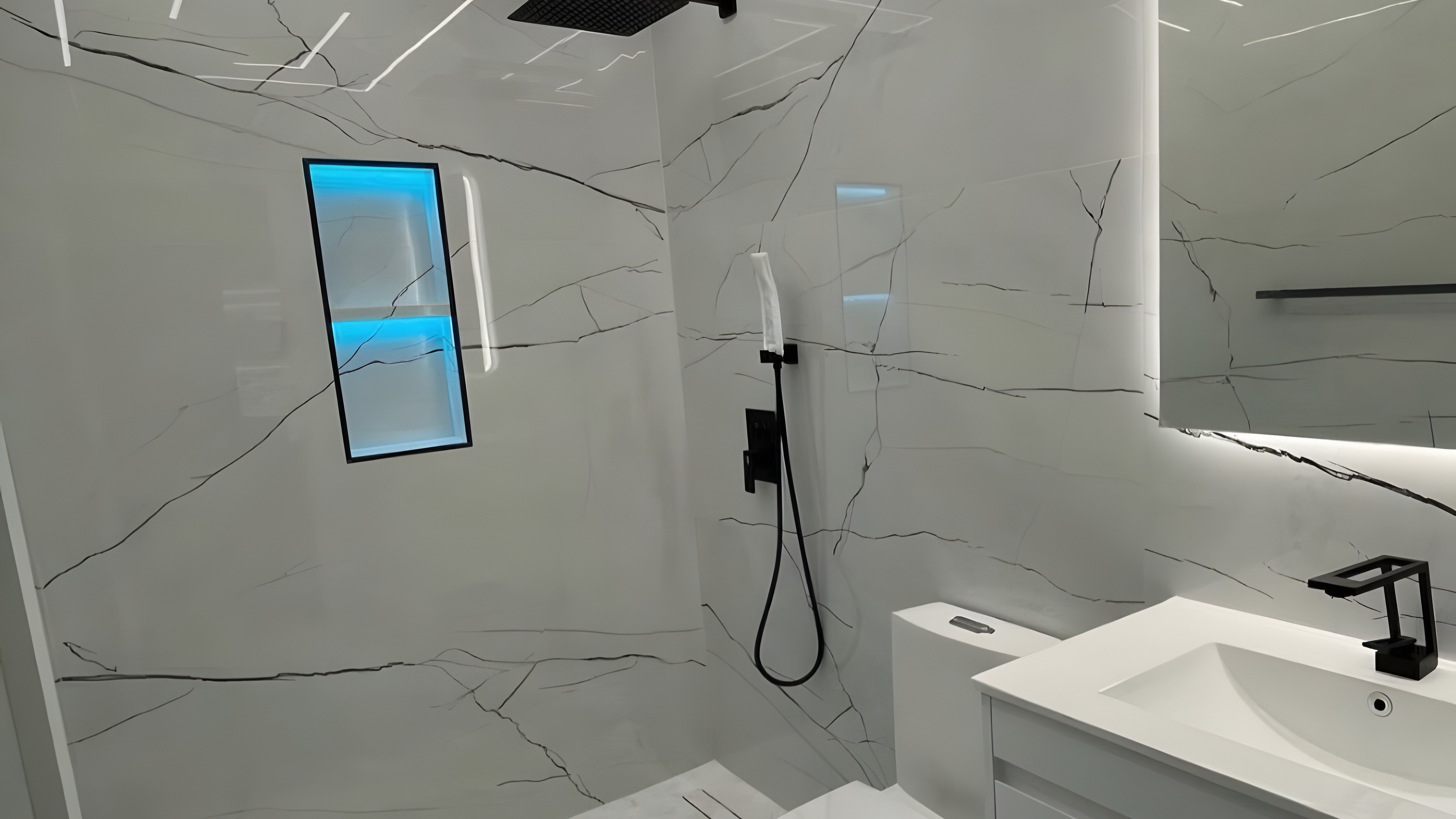 Shower-to-vanity view