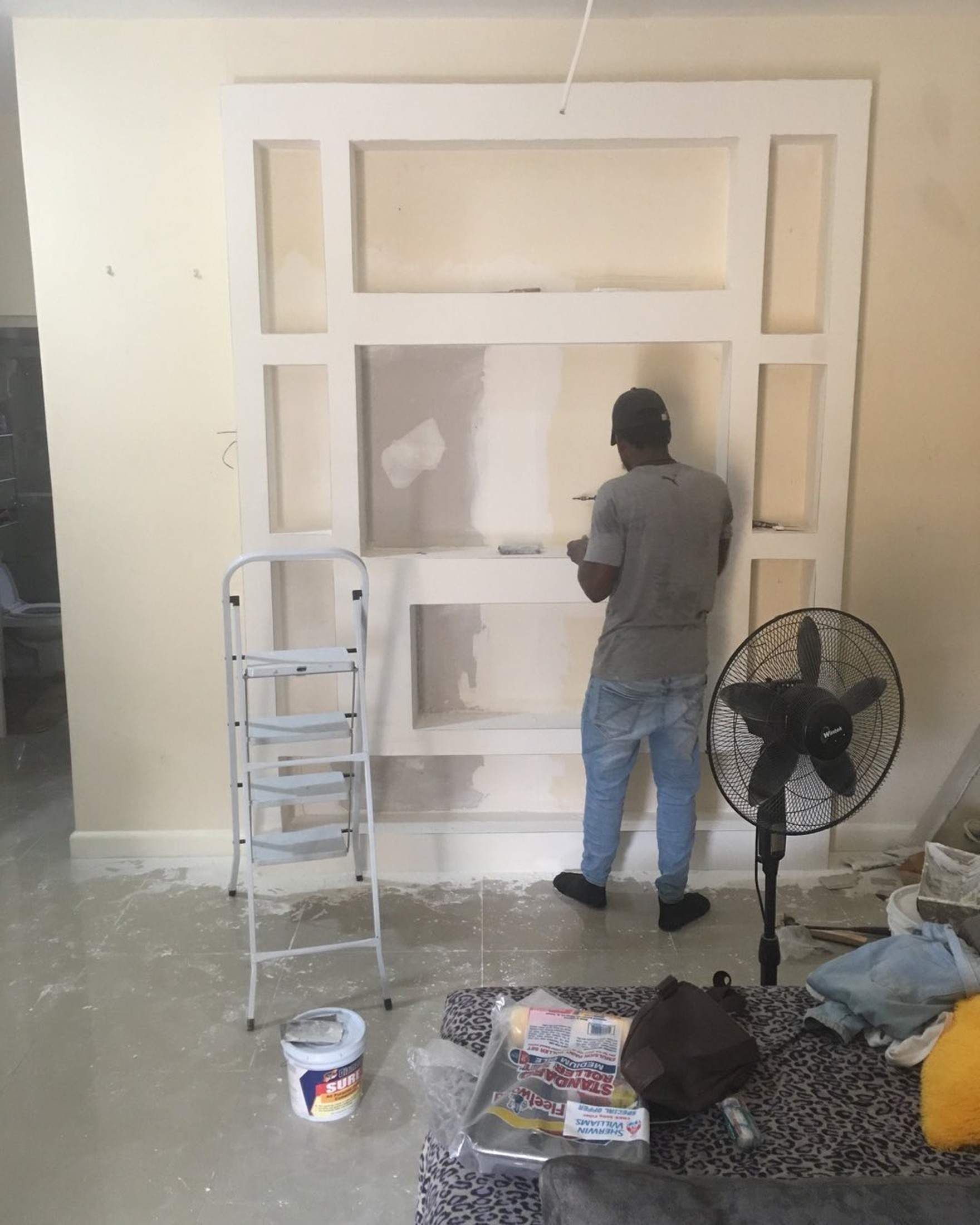 Drywall media wall build