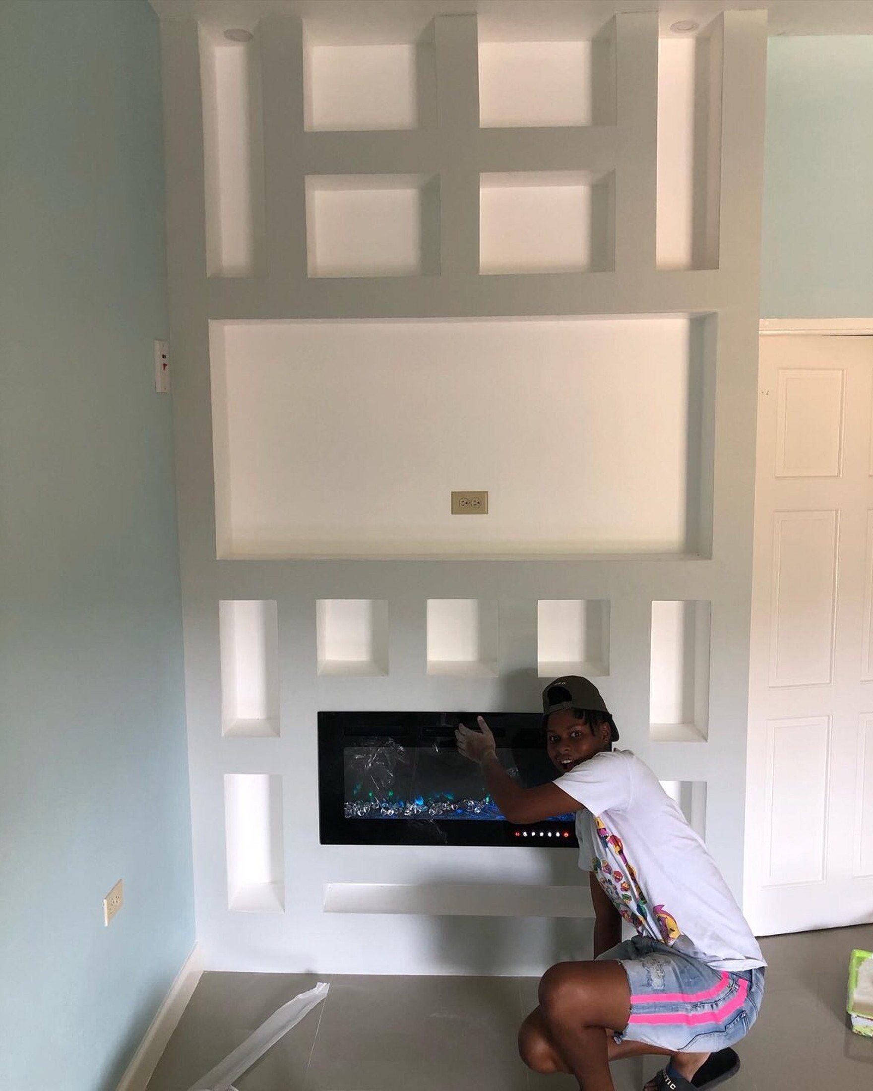 Fireplace media wall